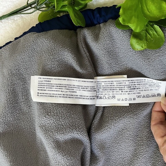 Abercrombie Kids Sz XL Blue Zip Puffer Jacket Coat Faux Fur Lined Hooded - Picture 6 of 12